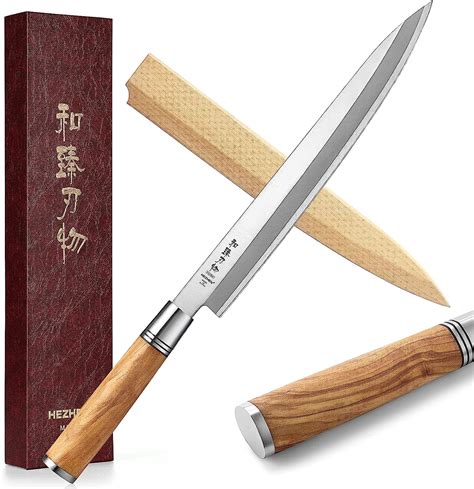 Amazon.com: HEZHEN 270mm Sashimi Knife,Japanese Style Forging Steel Yanagiba Knife,Sushi Knife ...