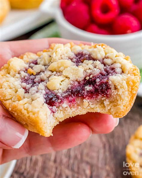 Raspberry Crumble Cookies • Love From The Oven