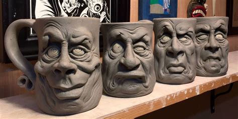 New Mugs on the shelf by thebigduluth | Mugs, Ceramic sculpture figurative, Pottery mugs