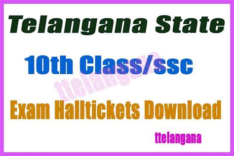 Telangana TS Board SSC 10th Class Exam HallTickets Download