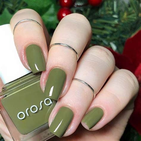 23 Olive Green Nails That Are Perfect for Fall | StayGlam | Green nails ...