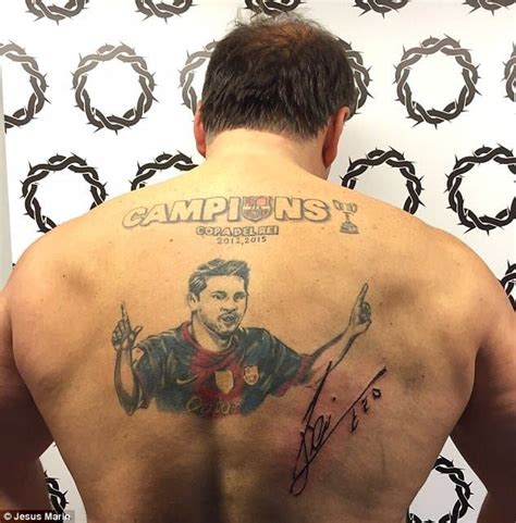 Lionel Messi Tattoo On His Back