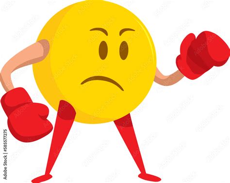 Emoji with boxing gloves ready to fight Stock Vector | Adobe Stock