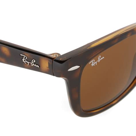 Ray Ban Wayfarer Folding Sunglasses Light Havana & Brown | END. (US)