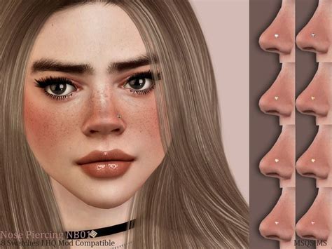 MSQSIMS' Nose Piercing NB01 | Sims hair, Female piercings, Sims 4 piercings