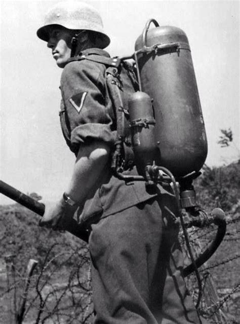 German soldier with a Flammenwerfer 35, or FmW 35, the standard issue ...