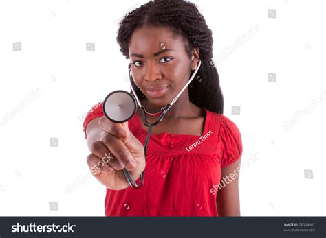 Young Black Doctor Stethoscope Her Hand Stock Photo 76009507 | Shutterstock