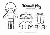 Free Printable Kawaii Paper Dolls Colouring Pages sketch template