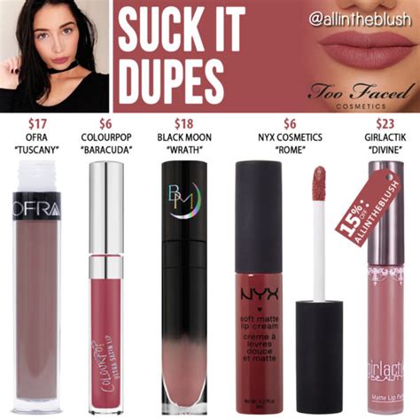 Too Faced Suck It Melted Matte Liquid Lipstick Dupes - All In The Blush