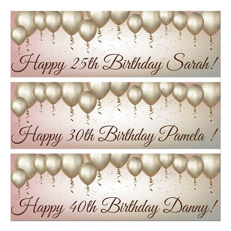 Personalised Birthday Banner Rose Gold 2pcs from £4.99, Free post