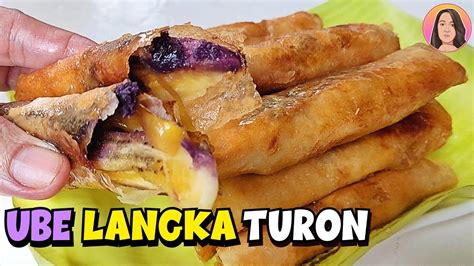 How to make UBE LANGKA TURON/TURON RECIPE/Mame Len - YouTube