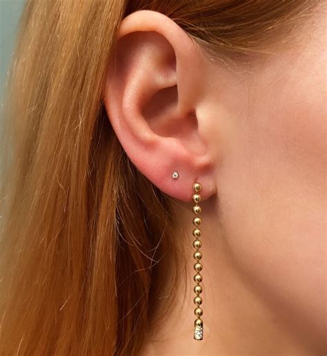 Ball Chain Earrings with Diamonds – Haniel Jewelry