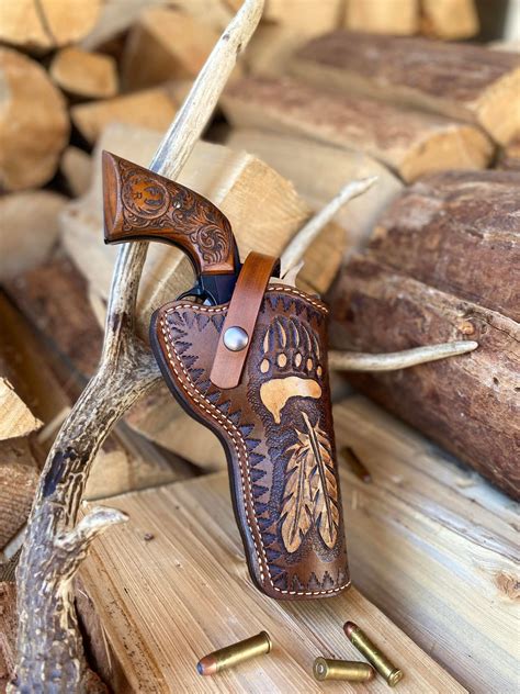 Bear Paw Feather Revolver Holster — Buffalo Brand Leather