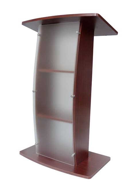 Wood Acrylic Podium Church Pulpit Lectern Curved School Event Speaker ...