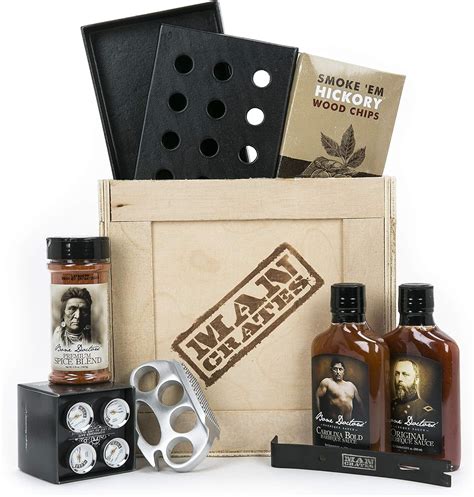 Amazon.com : Man Crates Grill Master Crate with Wood Chips, Smoker Box, Sauce and Tenderizer ...