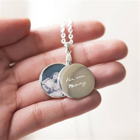 Personalised Sterling Silver Engraved Photo Locket By Button and Bean | Silver photo locket ...