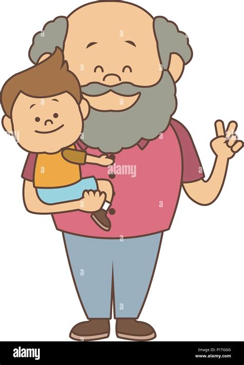 Cute grandfather with grandson Stock Vector Image & Art - Alamy