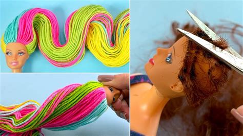 AMAZING HAIRSTYLE ~ DIY Barbie Hacks; Long Hair Rainbow - Video Inspiration - YouTube