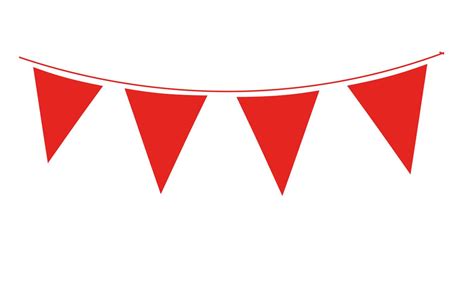 Solid Colour Waterproof Bunting 20 flags 20cm x 30cm 10m Red