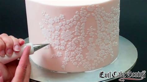 Lace Stencil and Piping Technique | Cake lace, Lace stencil, Cake stencil