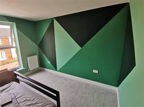 Feature wall bedroom design in 2023 | Wall paint designs, Diy wall painting, Diy wall design