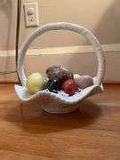 Vintage Italian Alabaster & Marble Eggs in Ceramic Basket - Iron Horse ...