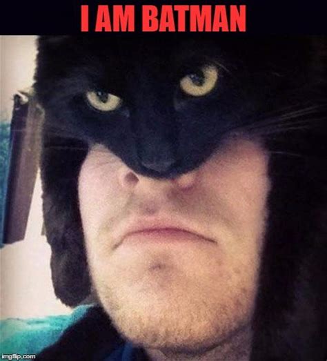 When You Have The Coolest Cat Ever! | I AM BATMAN | image tagged in batman,cat memes,lol ...