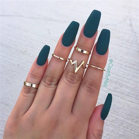 matte nail art designs inspirations ideas DIY | square | simple green | gorgeous and awesome ...