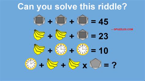 Viral Clock Banana Shapes Hard Math Equation Riddle : Maths Puzzles And Riddles | Maths puzzles ...