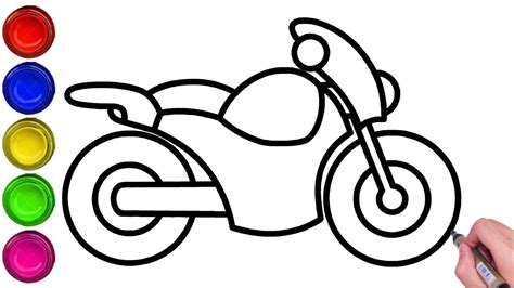 EASY DRAWING OF A MOTORCYCLE FOR KIDS | HOW TO DRAW A MOTORCYCLE EASY STEP BY STEP | DRAW ...