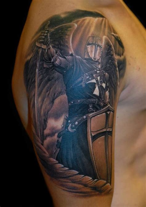 Tatouage Templier | Tatuajes de angeles guerreros, Brazos tatuados ...