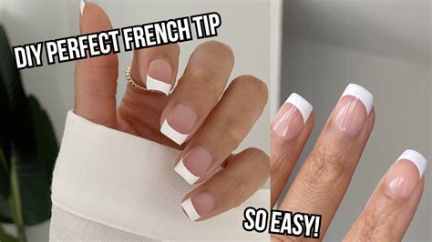 EASIEST FRENCH TIP NAILS AT HOME | how to do the perfect French tip ...