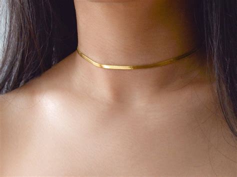 Sleek Gold Choker Gold Chain Choker Simple Choker Simple - Etsy