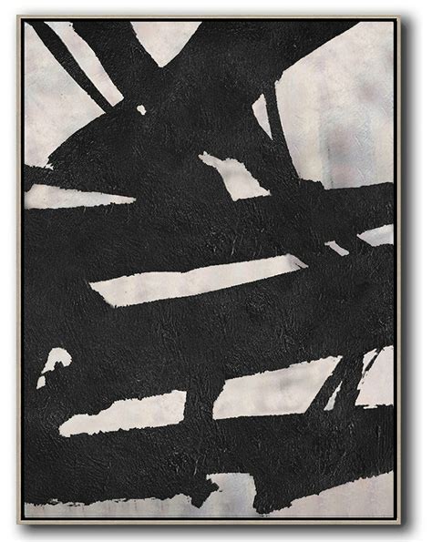 Abstract Painting Extra Large Canvas Art,Black And White Minimal Painting On Canvas,Wall Art ...