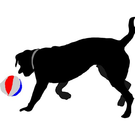 Dog chasing ball vector illustration | Free SVG