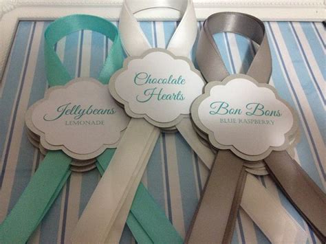 Aqua, Silver & White Cloud labels with ribbon. Labels by DIY Parties - Labels, Tags & More. Find ...