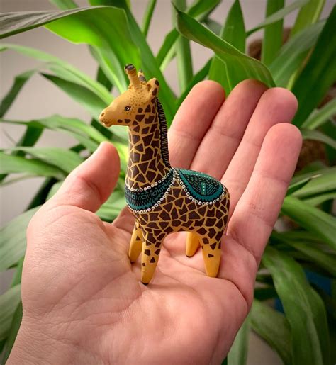Giraffe Polymer Clay Animal Totem Handmade Unique Figurine | Etsy