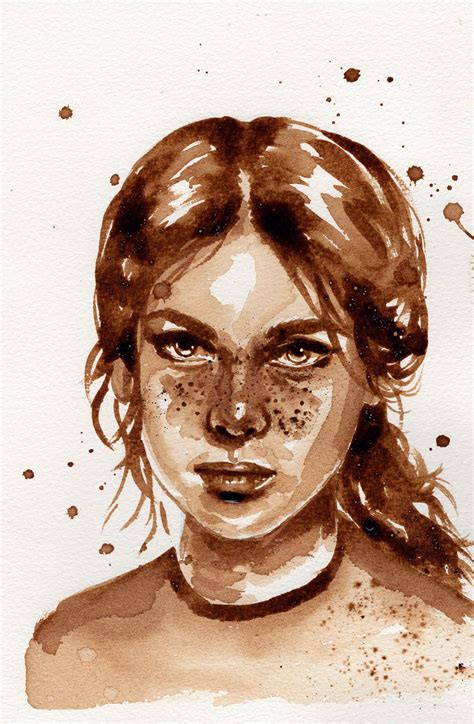 Portrait painted with instant coffee : r/painting