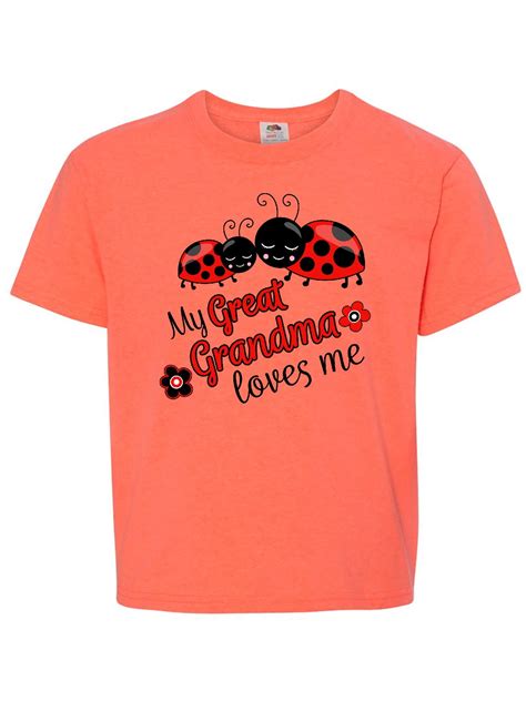 My Great Grandma Loves Me with Cute Ladybugs Youth T-Shirt - Walmart ...