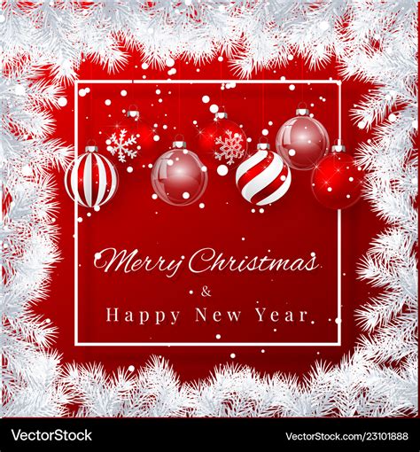 Christmas and new year background with red Vector Image