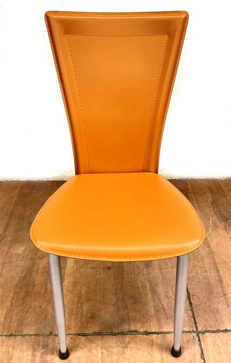 Lot - Modern Italian Leather High Back Side Chair