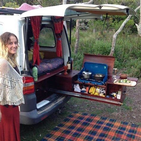 This simple campervan kitchen pulls out of the back hatch of a van ...