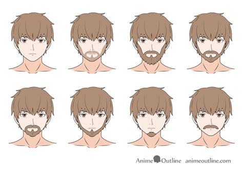 How to Draw Anime Facial Hair Beards & Mustaches - AnimeOutline | Beard ...