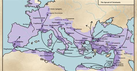 Spread of Christianity Map (up to 600 CE) (Illustration) - World History Encyclopedia