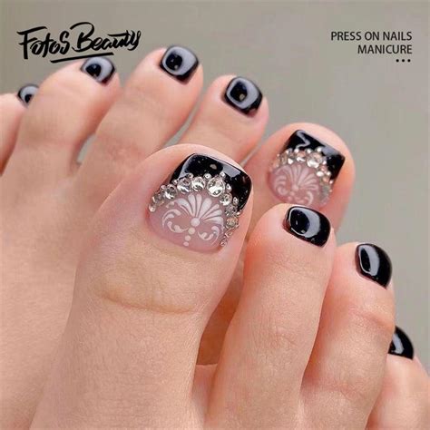 Fofosbeauty 24 PCS Toe Nail Designs 2022, Short Square Press on ...