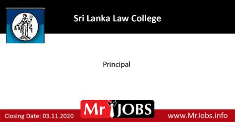 Principal – Sri Lanka Law College - MrJOBS.info