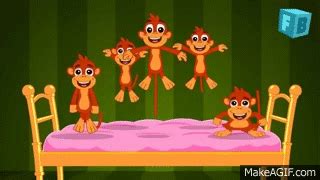 Five Little Monkeys Jumping On The Bed | Children Nursery Rhyme | Songs on Make a GIF
