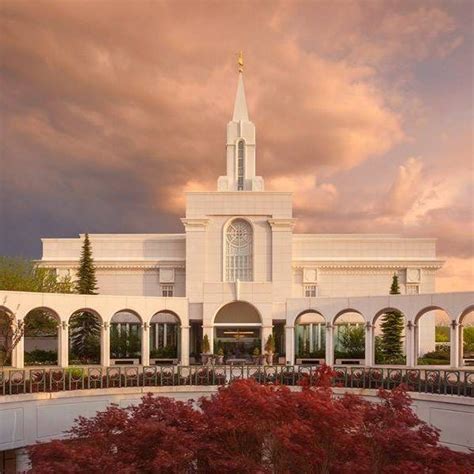 Bountiful Temple Sunset Over The Valley Panoramic - LDS Temple Pictures ...