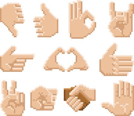 Pixel Art Hand Icons Stock Illustration - Download Image Now - iStock