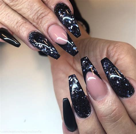 30 Incredible Acrylic Black Nail Art Designs Ideas For Long Nails ...